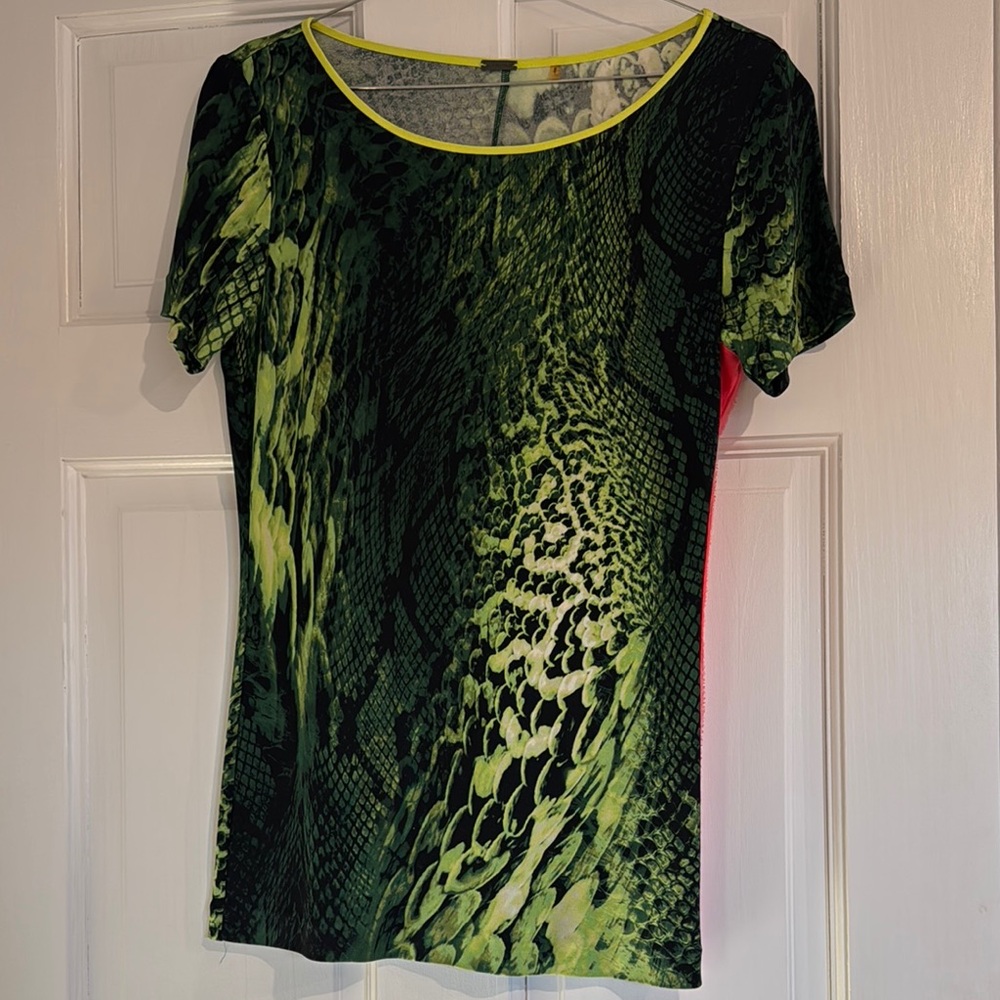 Green Snake Print Women's Top